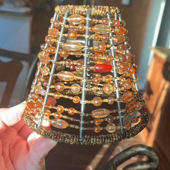 Beaded/metal shade and base - Picture 3 of 3